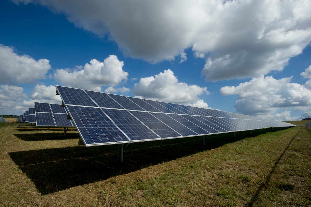 Solar panels in a Dutch landscape